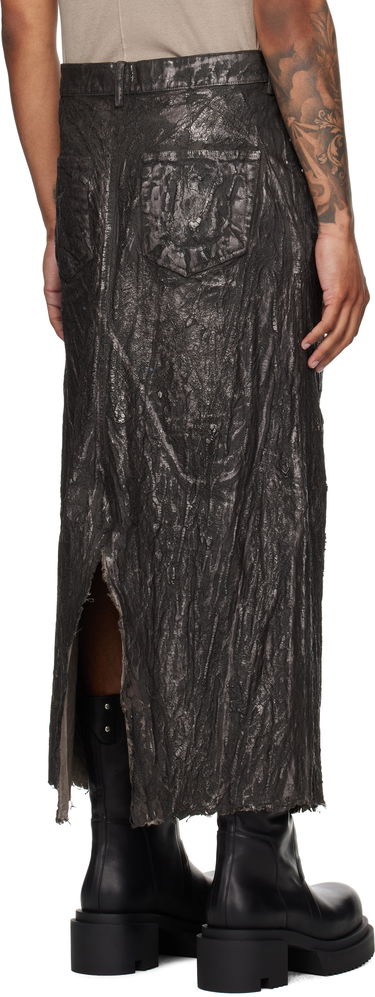 Kjol Rick Owens Concordians Long Slivered Denim Skirt Svart | RU02E1330 BZMT, 2