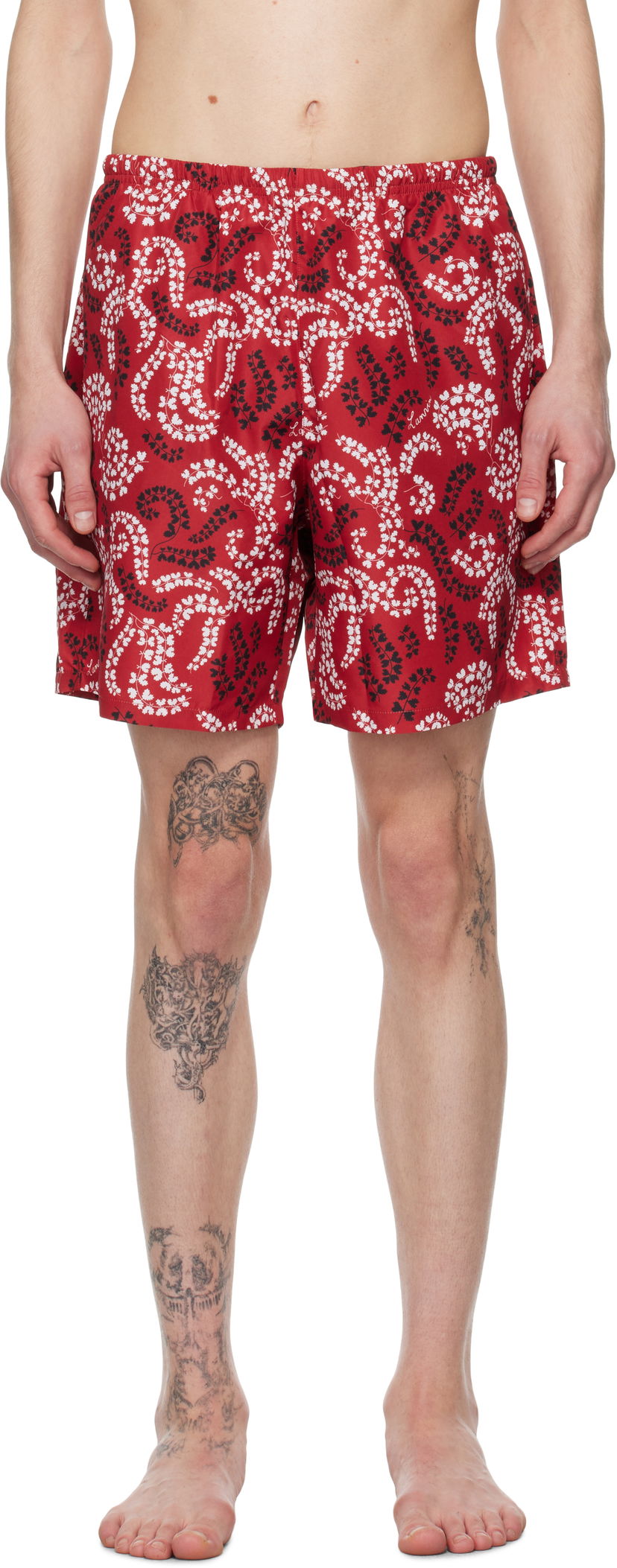 Boxare LANVIN Lanvin Printed Swim Shorts Röd | RM-SW0003-S003-P25