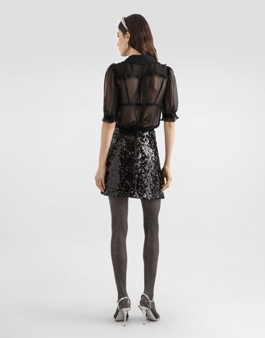 Kjol Dolce & Gabbana Dolce & Gabbana Sequined Skirt Collection Svart | F4DADTHLMZMN0000, 2