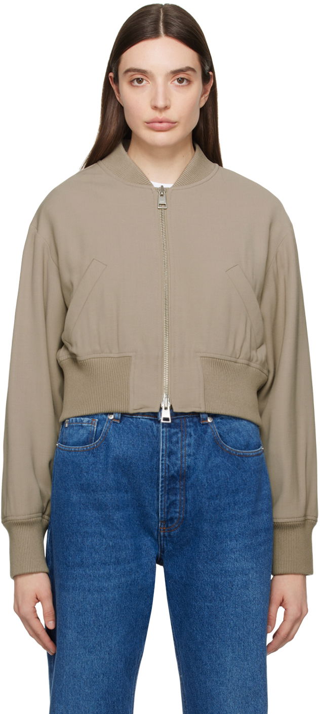 Bomberjacka AMI Zip Bomber Jacket Beige | FJK002.VI0007