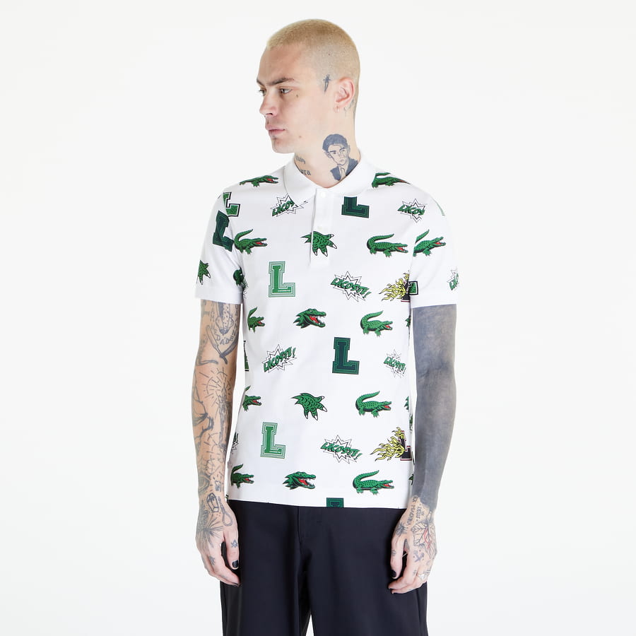 Polotröja Lacoste Holiday Crocodile Print Polo Shirt Vit | PH1464 SBH, 0