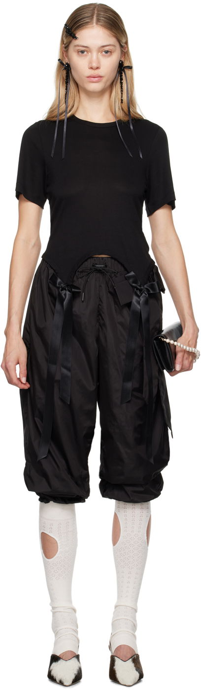 Cargo byxor Simone Rocha Simone Rocha Bow Tail T-Shirt Svart | 5223 0571