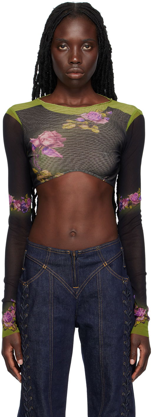 Crop top Jean Paul Gaultier Gaultier 'The Fleurs Petit Grand' Crop Top Flerfärgad | 23/12-F-TO080-T525-4000, 0