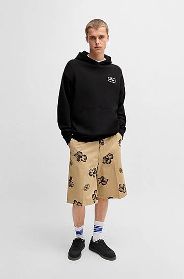 Sweatshirt BOSS Terry Hoodie with Embroidered Logo Svart | 50545939, 1