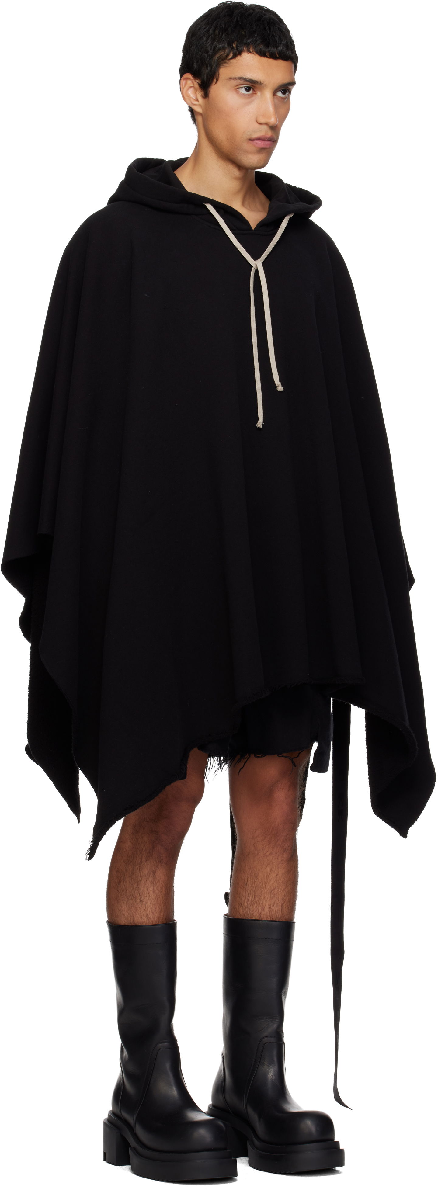 Sweatshirt Rick Owens DRKSHDW Poncho Hoodie Svart | DU02E7275 FSL, 1