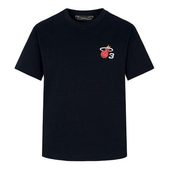 T-shirt Mitchell & Ness Mitchell & Ness NBA Miami Heat Dwyane Wade Logo T-Shirt Svart | MNJYSST22019-BLACK