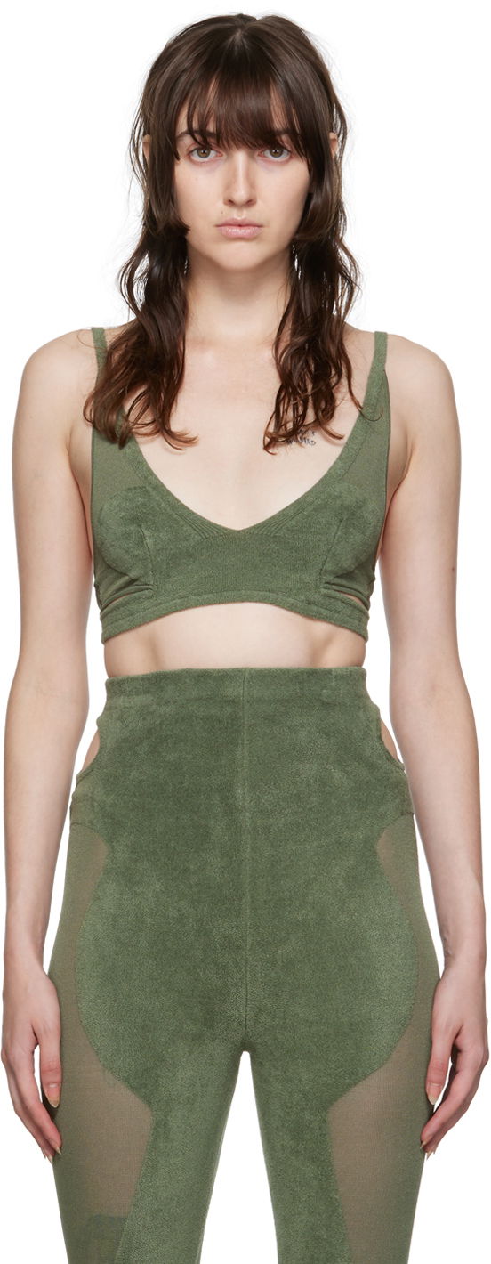 Behå Dion Lee Chenille Intarsia Bra Grön | A7606P22