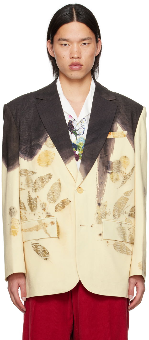 Jacka Feng Chen Wang Feng Chen Wang Plant-Dyed Blazer Beige | FMS17JK11