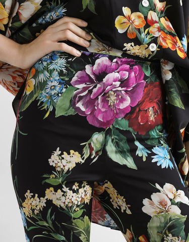 Byxor Dolce & Gabbana Dolce & Gabbana Charmeuse Flower Bouquet-Print Pants Svart | FTCQ4TFSA7WHN5PC, 3