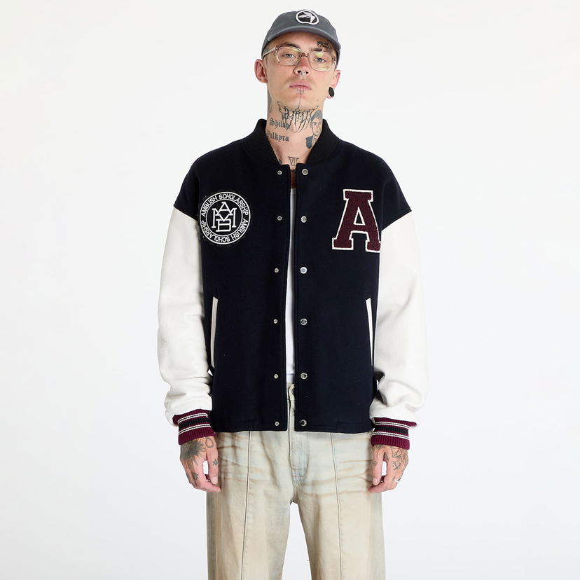 Jacka Ambush Stadium Jacket UNISEX Navy/ Russet Brown Brun | BMEK002F24FAB0014628