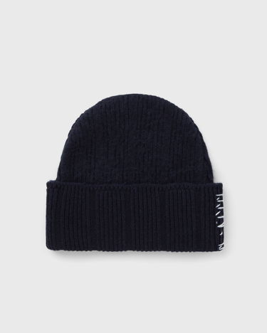 Mössa Marni Ribbed Knit Beanie with Contrast Stitching Mörkblå | CLZC0170Q0-00B90, 3