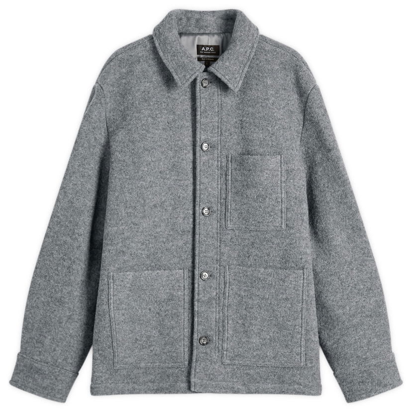 Jacka A.P.C. A.P.C. Emile Felted Wool Chore Jacket Grå | WVBEH-H32029-PLA