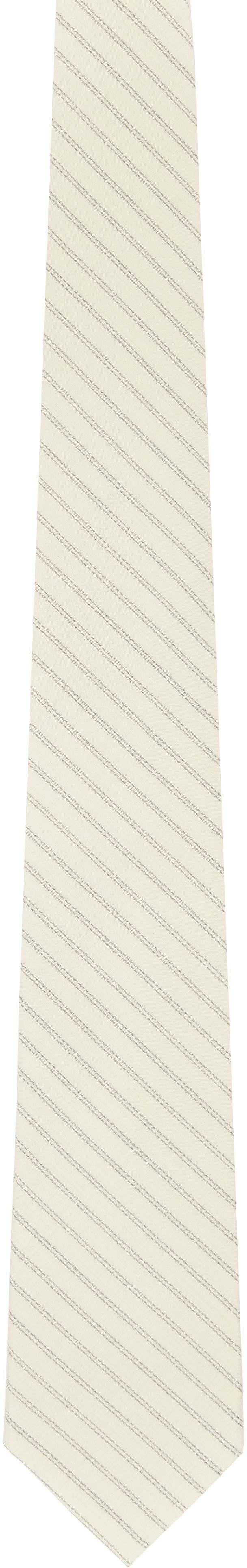 Bälten AURALEE AURALEE Super Fine Wool Stripe Tie Beige | A25ST03WW-W, 0