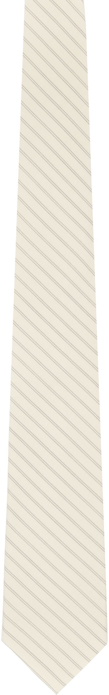 Bälten AURALEE AURALEE Super Fine Wool Stripe Tie Beige | A25ST03WW-W, 0