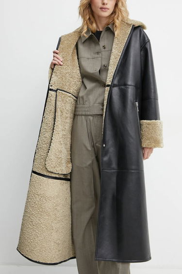 Rockar Nanushka LIESEL Black Leather Coat Svart | NW24FWOW38370, 6