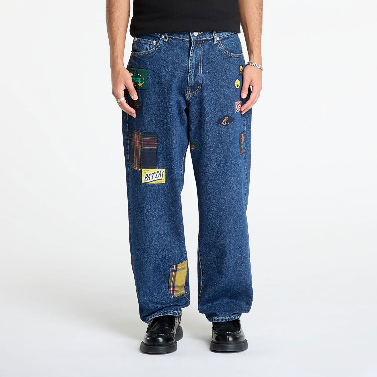 Jeans Patta Whole Lotta Labels Patched Denim Pants Blå | POC-AW25-4200-386-0006-197, 0