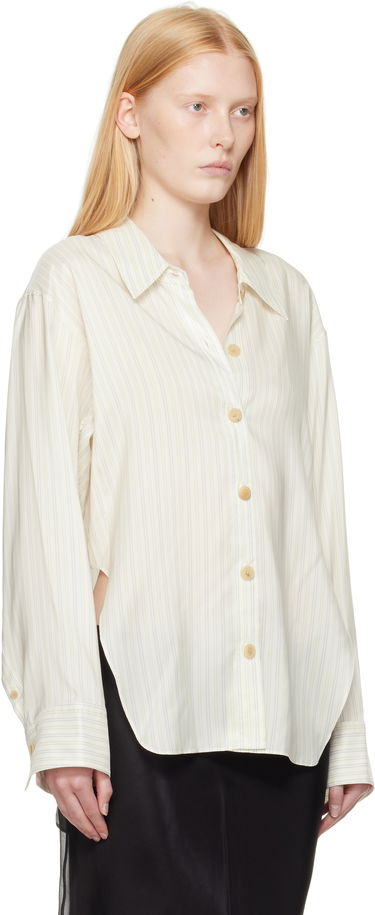 Skjorta Khaite Khaite Herschel Striped Button-Down Shirt Vit | 23793003, 1