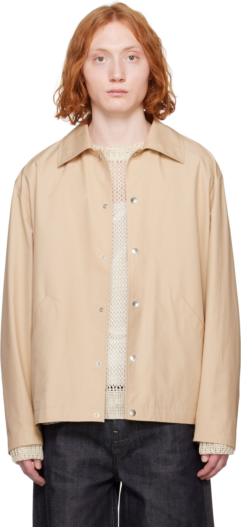 Vindjacka Jil Sander Jil Sander Logo Jacket Beige | J23BN0003_J45026