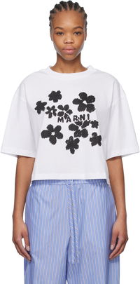 Marni Daisy Garden Print Cropped T-Shirt