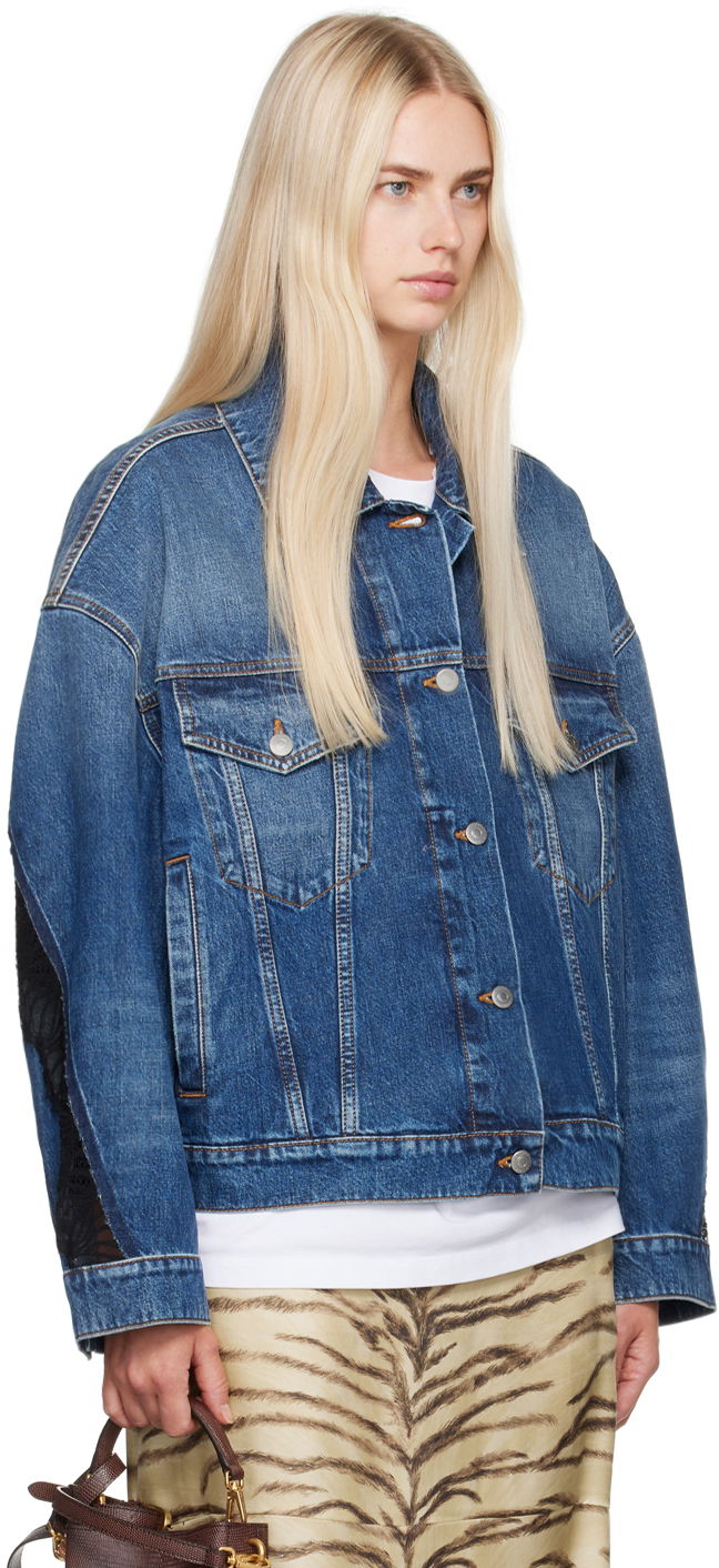 Jacka Stella McCartney Faded Denim Jacket Blå | 6D03153SPH85, 1