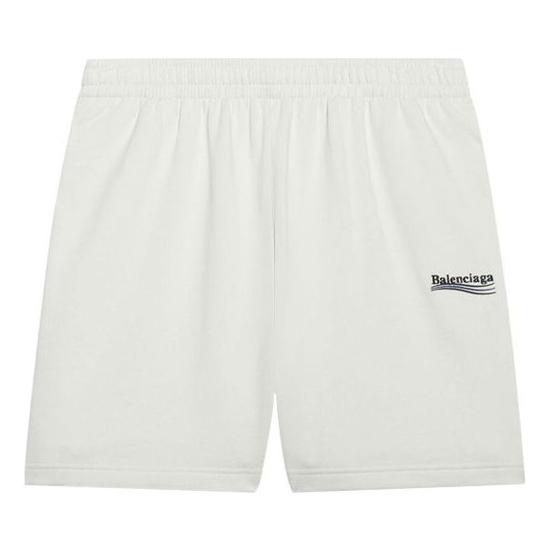 Shorts Balenciaga Campaign Print Athletic Shorts Vit | 641608TKVI99084, 0