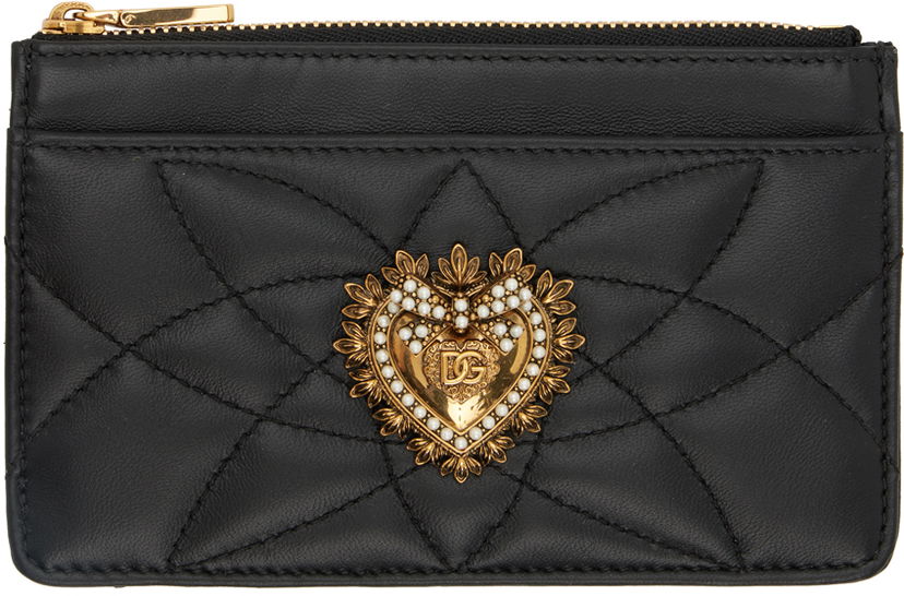 Plånbok Dolce & Gabbana Black Medium Devotion Card Holder Svart | BI1261AV967