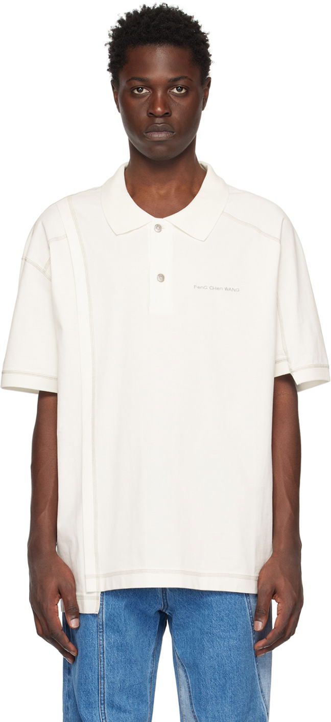 Polotröja Feng Chen Wang Feng Chen Wang Embroidered Polo Vit | FUS15PL03