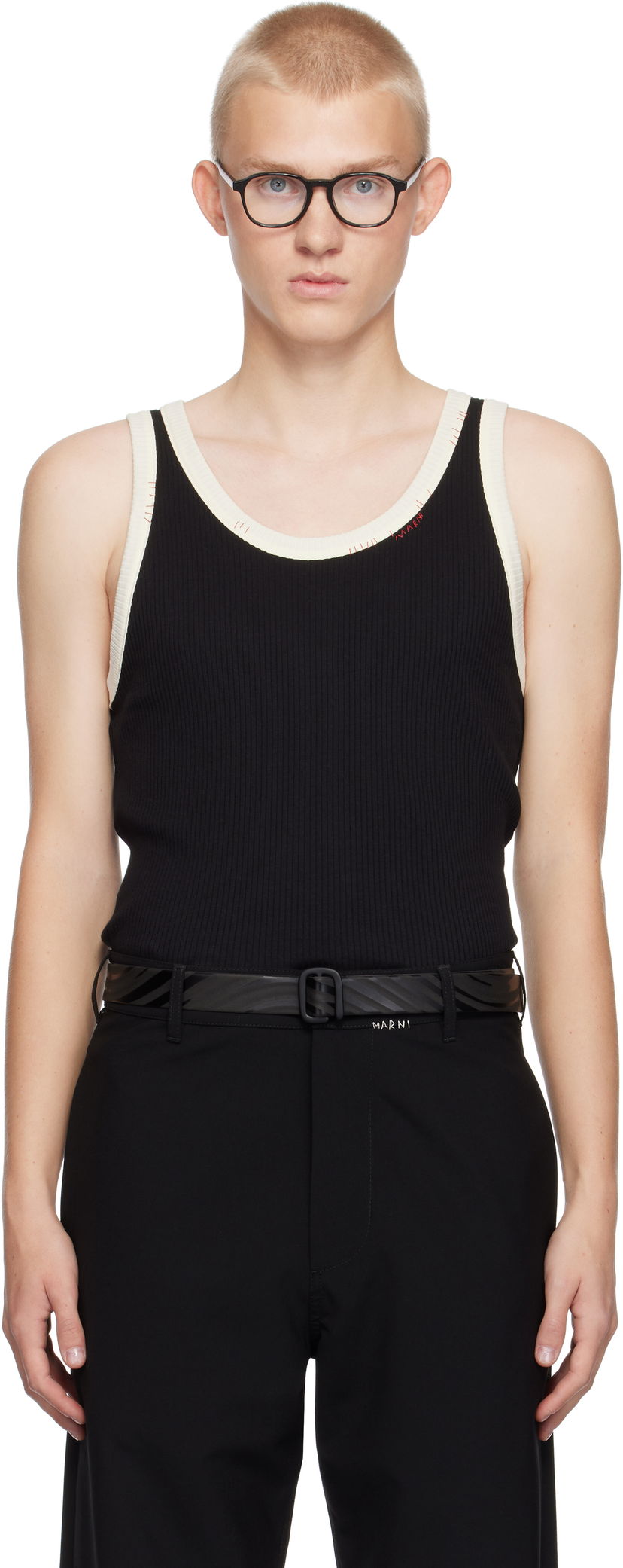 Linne Marni Tank Top Mending Svart | HUMU0299QS UTC404