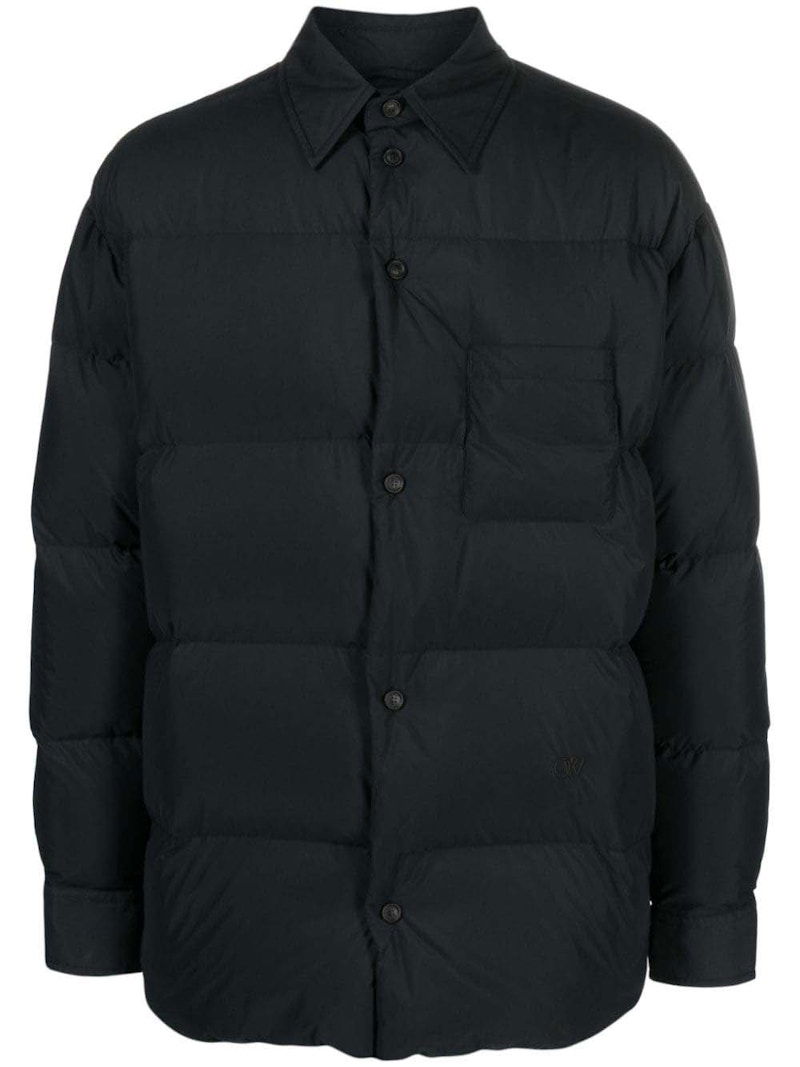 Pufferjacka Off-White Button-Front Puffer Jacket Svart | OMEJ001F23FAB0021010
