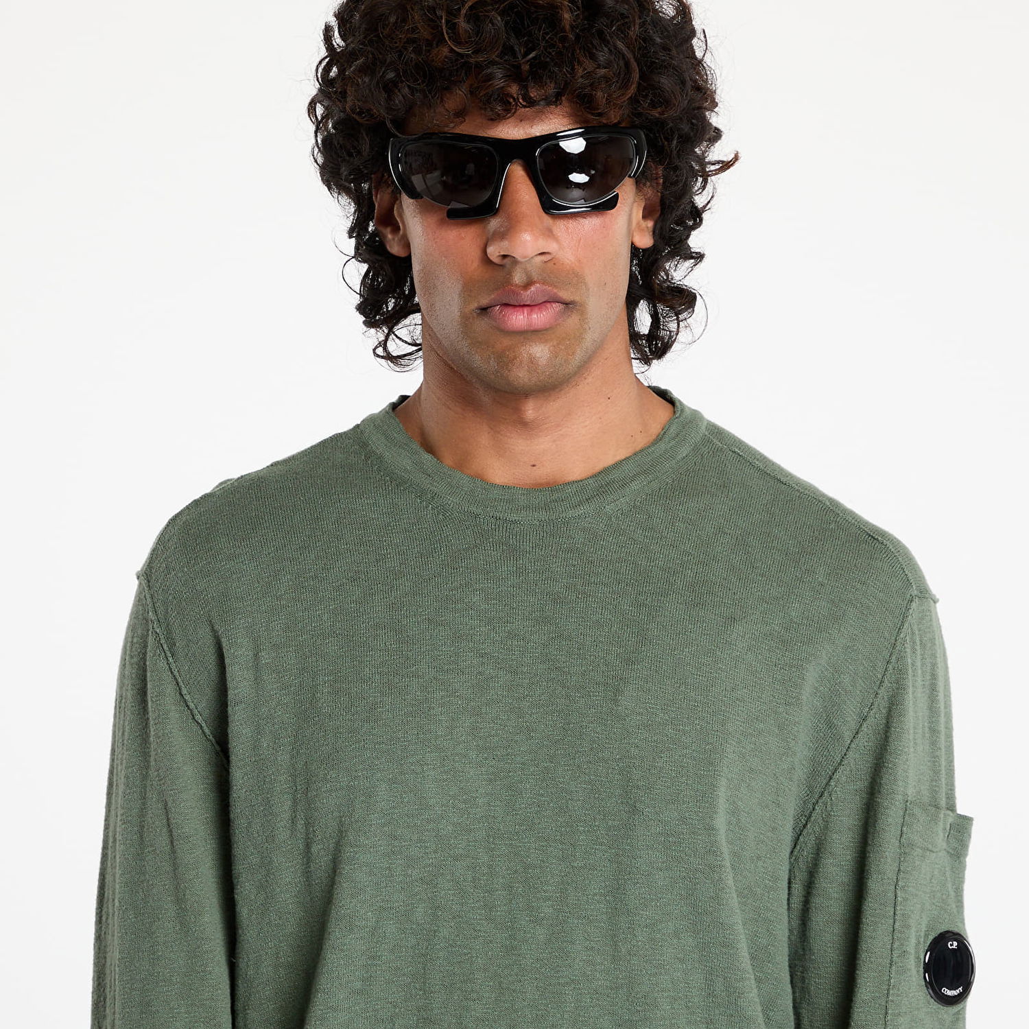Sweater C.P. Company C.P. Company Distressed Sweater Grön | 18CMKN302A110373A-669, 1