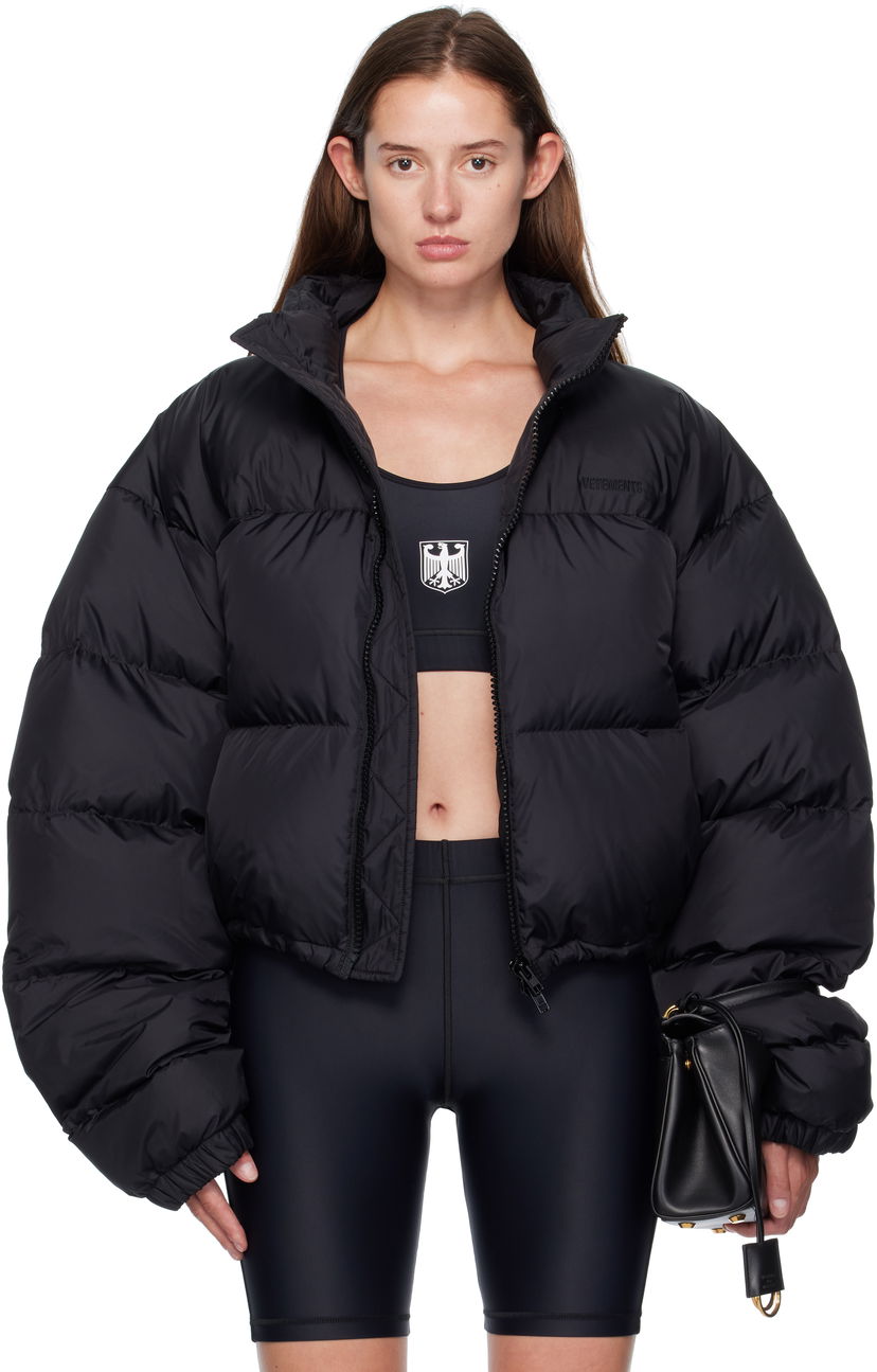 Pufferjacka VETEMENTS Vetements Double Logo Boxy Down Jacket Svart | UH76PU220BB