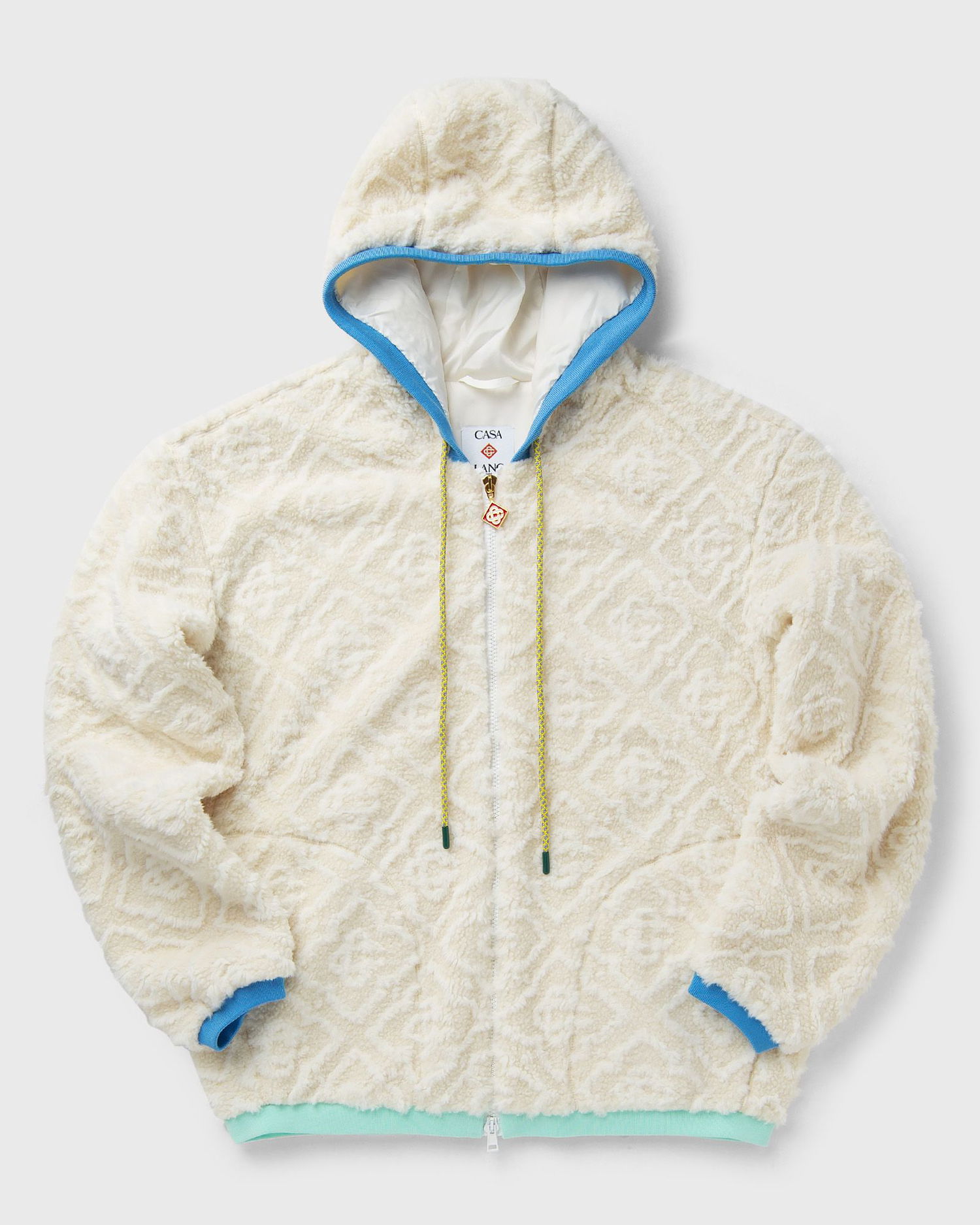 Jacka Casablanca Monogram Fleece Hooded Jacket Vit | MPF25-JTP-373-01, 0