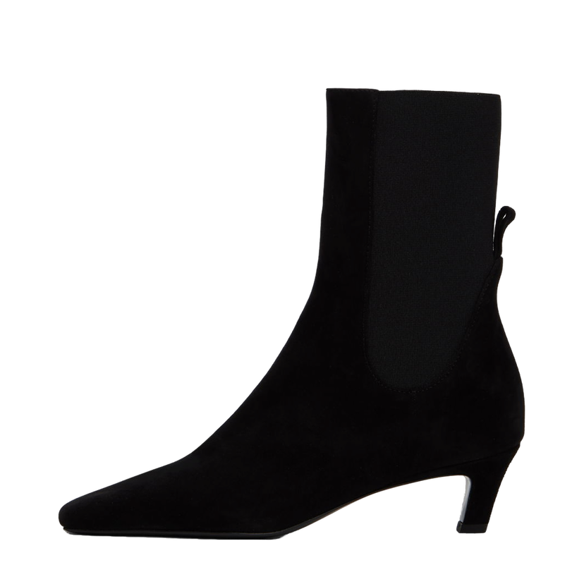 Sneakers och skor TOTEME The Mid Heel Suede Boots Svart | 221-907-836