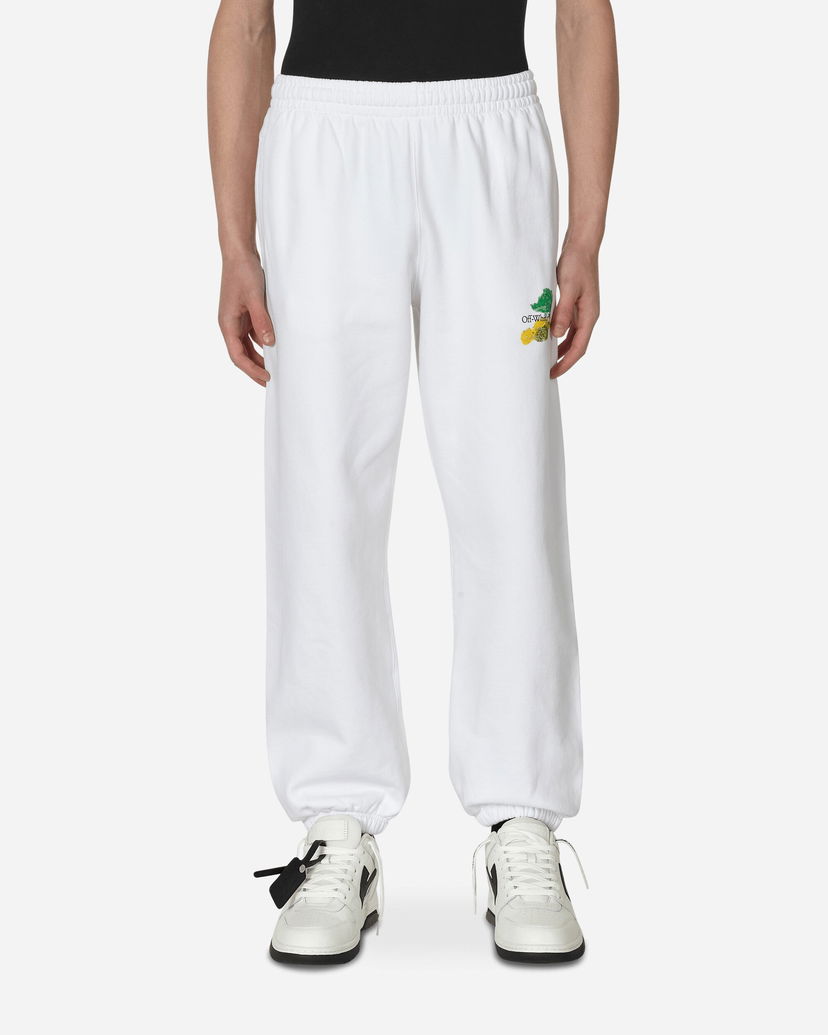 Träningsbyxor Off-White Brush Arrow Slim Sweatpants White Vit | OMCH029S23FLE002 0184