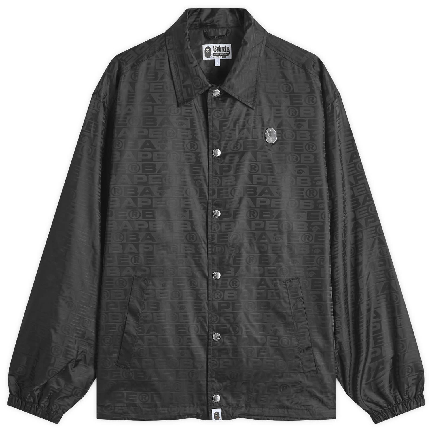 Vindjacka BAPE Nylon Coach Jacket with All-Over Logo Print Svart | 001LJK801314M-BLK, 1