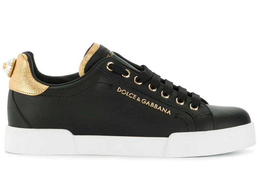 Sneakers och skor Dolce & Gabbana Portofino Black Gold Pearl W Svart | CK1602AN2988E831