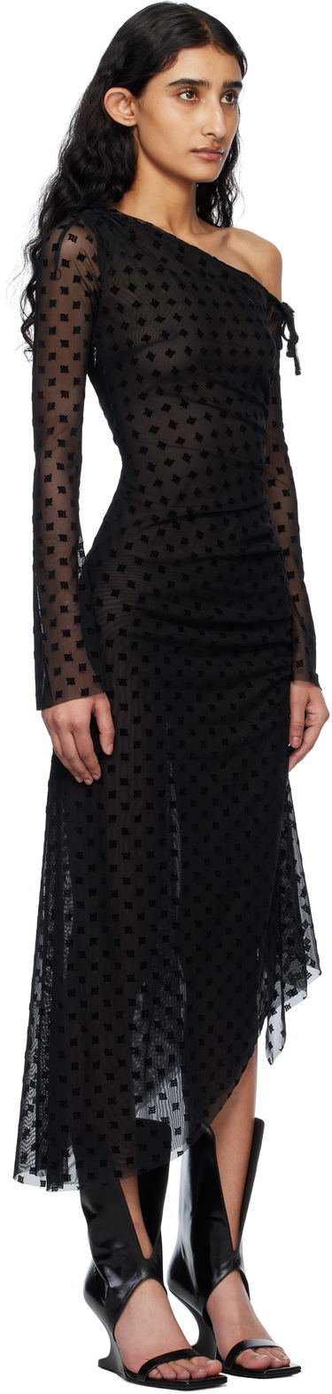 Klä MISBHV MISBHV Monogram Dropped Shoulder Midi Dress Svart | 250W813, 1