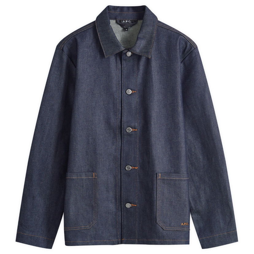 Jacka A.P.C. Kerlouan Denim Jacket Blå | COZZI-H03205-IAI