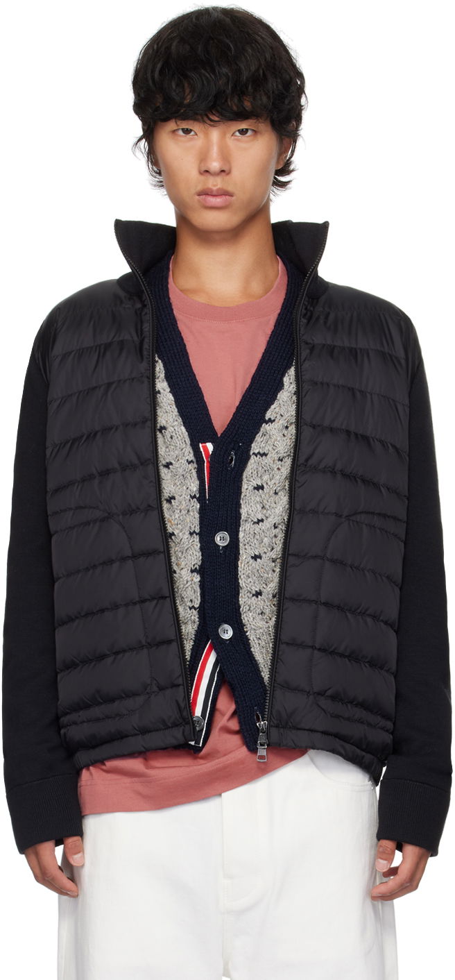 Jacka Moncler Black Quilted Down Cardigan Jacket Svart | J20919B50700A9341