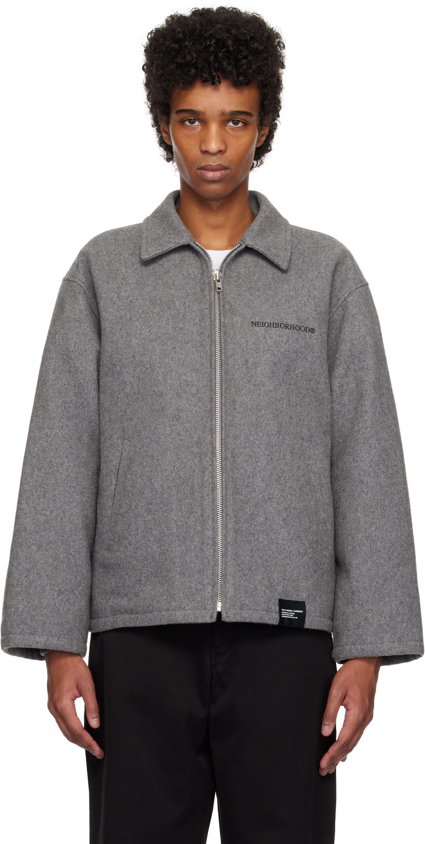 Jacka Neighborhood Melton Zip Work Jacket Grå | 242ZANH-JKM01