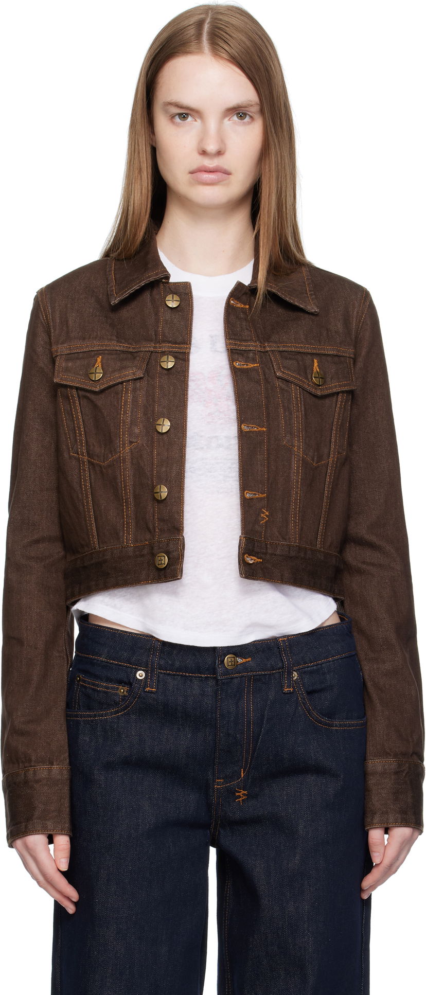 Jacka Ksubi Ksubi Slim Denim Trucker Jacket Brun | WFA25JK012