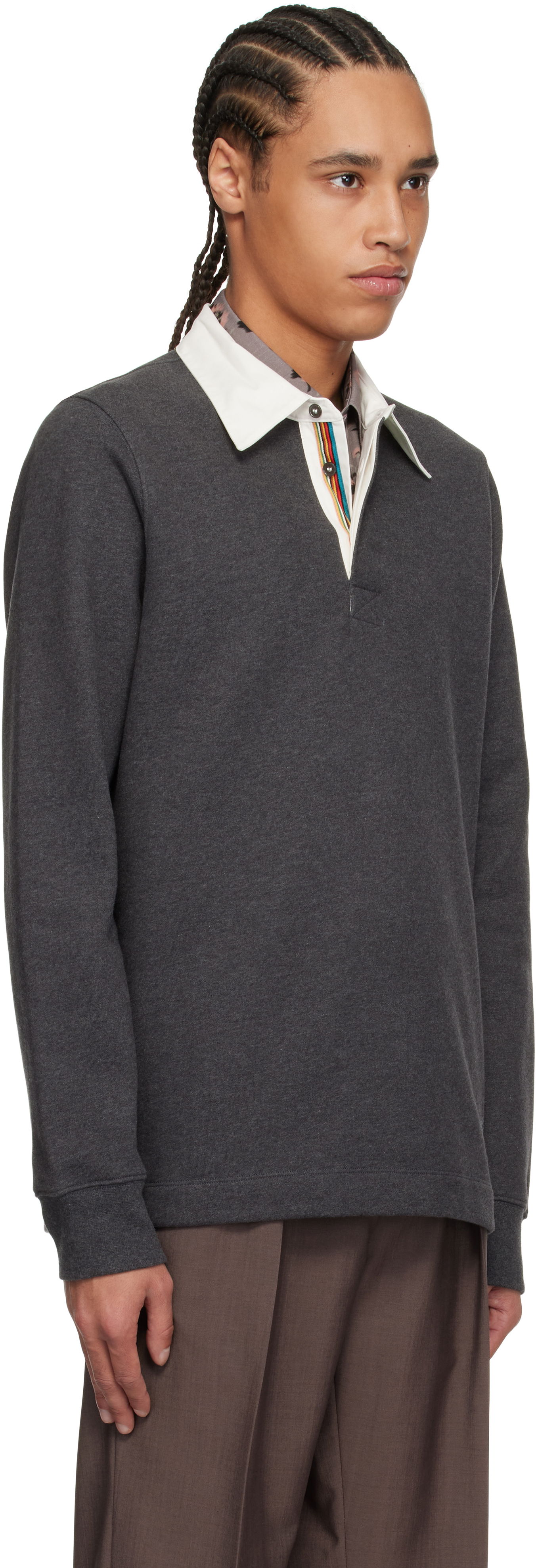 Sweatshirt Paul Smith Paul Smith Contrast Collar Polo Grå | M1R-390Z-PP4890-76, 1