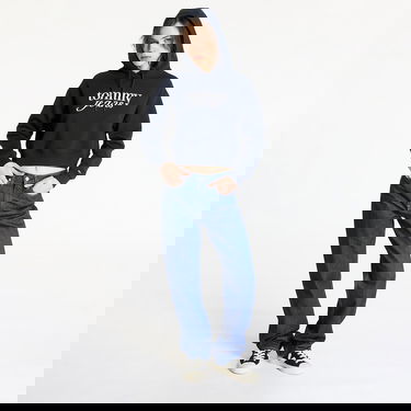 Sweatshirt Tommy Hilfiger Tommy Jeans Relaxed Cropped Script Hoodie Mörkblå | DW0DW20306 C1G, 2