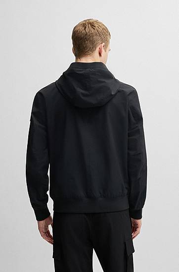 Vindjacka BOSS Regular-Fit Four-Way Stretch Softshell Jacket Svart | 50535195, 1