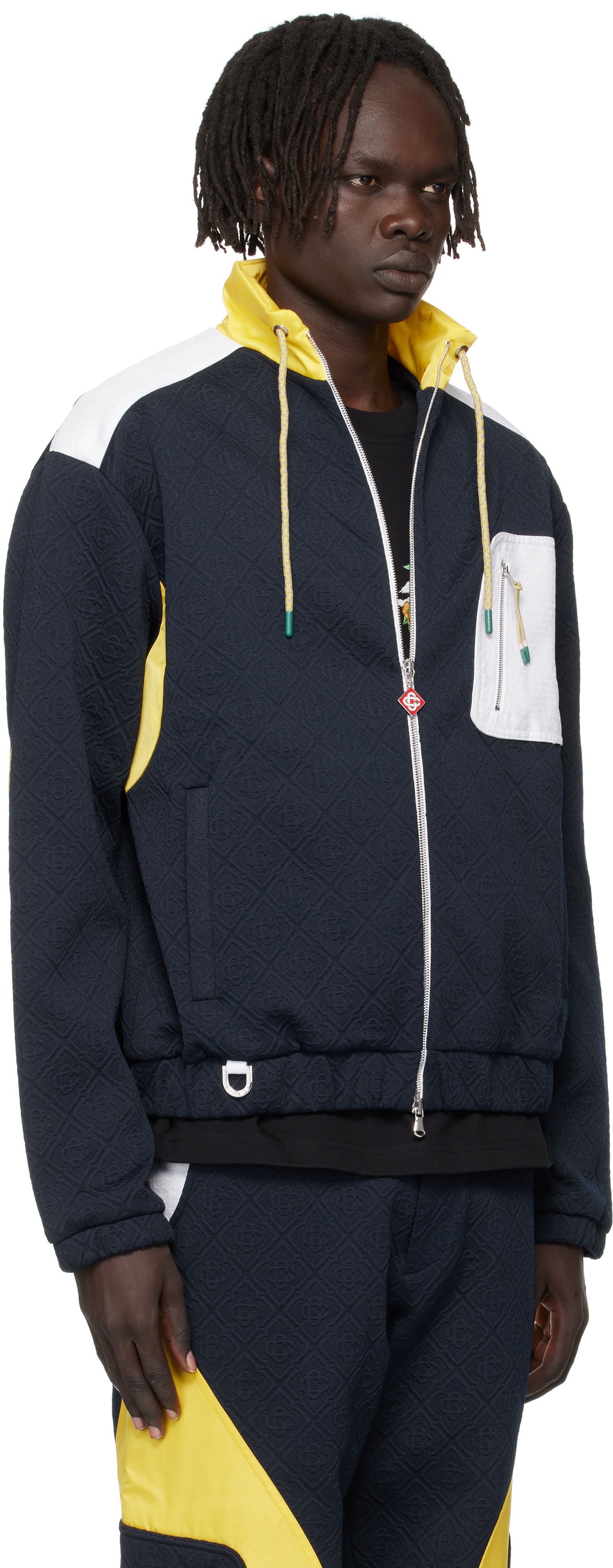 Jacka Casablanca Casablanca Jacquard Nylon Jacket Mörkblå | MPF25-JK-389-02, 1