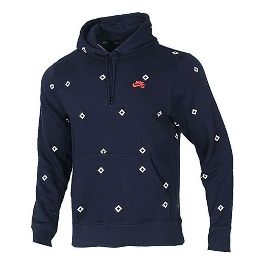 Sweatshirt Nike SB Nike SB Icon Print Hoodie Mörkblå | BV0881-451