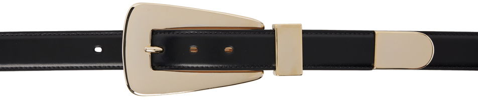 Bälten Khaite Lucca Black Leather Belt With Gold-Tone Buckle Svart | 9986-763, 0
