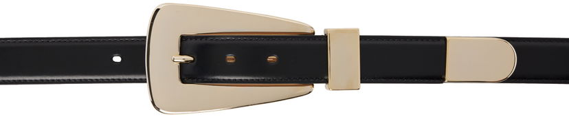 Bälten Khaite Lucca Black Leather Belt With Gold-Tone Buckle Svart | 9986-763