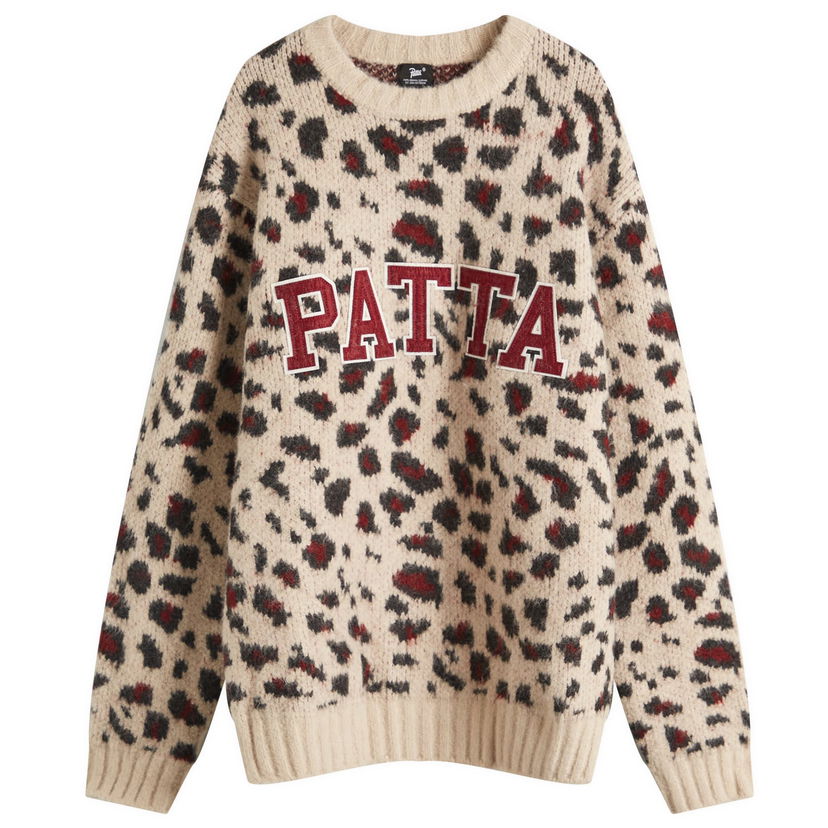 Sweater Patta Patta Leopard Brushed Knit Jumper Beige | POC-SS25-7020-324-0002-084