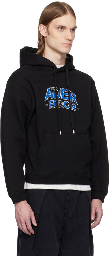 Sweatshirt ADER ERROR Distressed Logo Graphic Print Hoodie Svart | BN25FYHD0101BK, 4